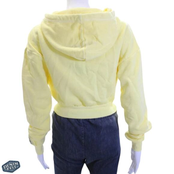 OAK & ACORN Yellow Sustain Statement Graphic Cropped Sweatshirt/Hoodie | NEW!! - Picture 6 of 14